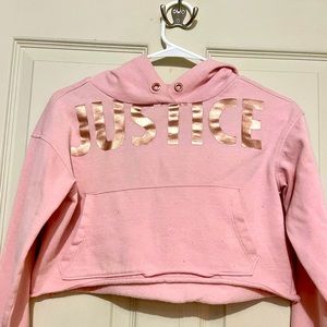 Girls Size 12 Justice Crop Pink Hoodie